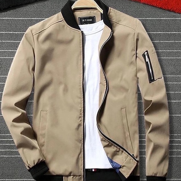 Men’s jackets Spring New Men's Bomber Zipper Jacket Male Casual Streetwear - Picture 4 of 7